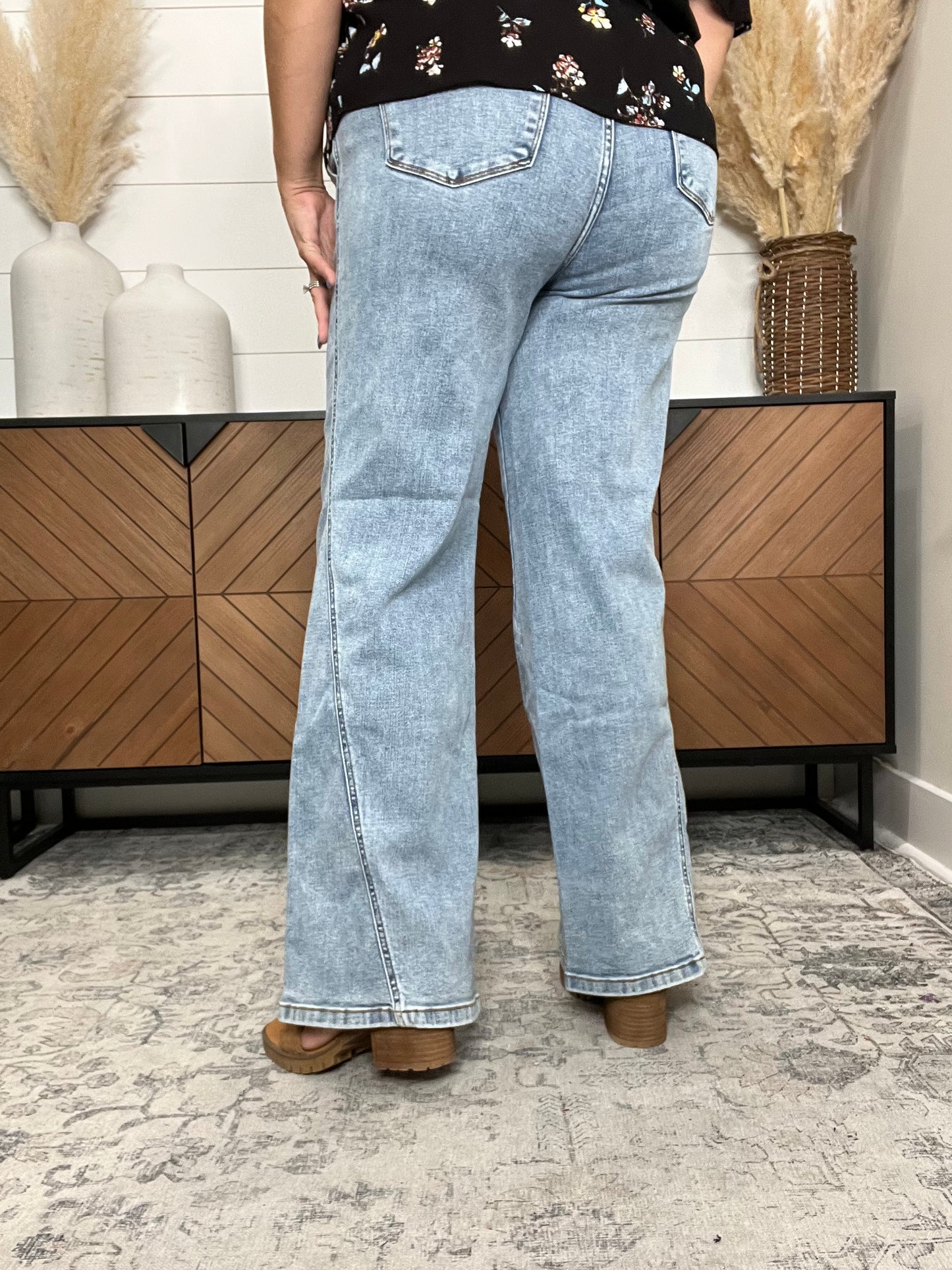 Judy Blue "Sideways" Retro Wide Leg Skewed Inseam