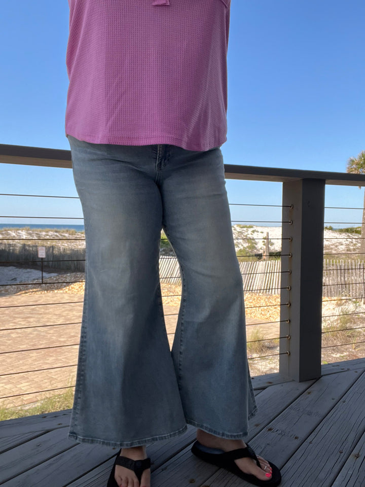 Mica Denim Retro Wide Leg Palazzo Pants