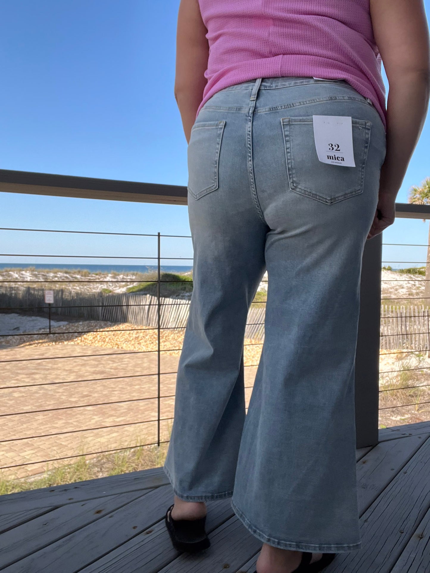 Mica Denim Retro Wide Leg Palazzo Pants