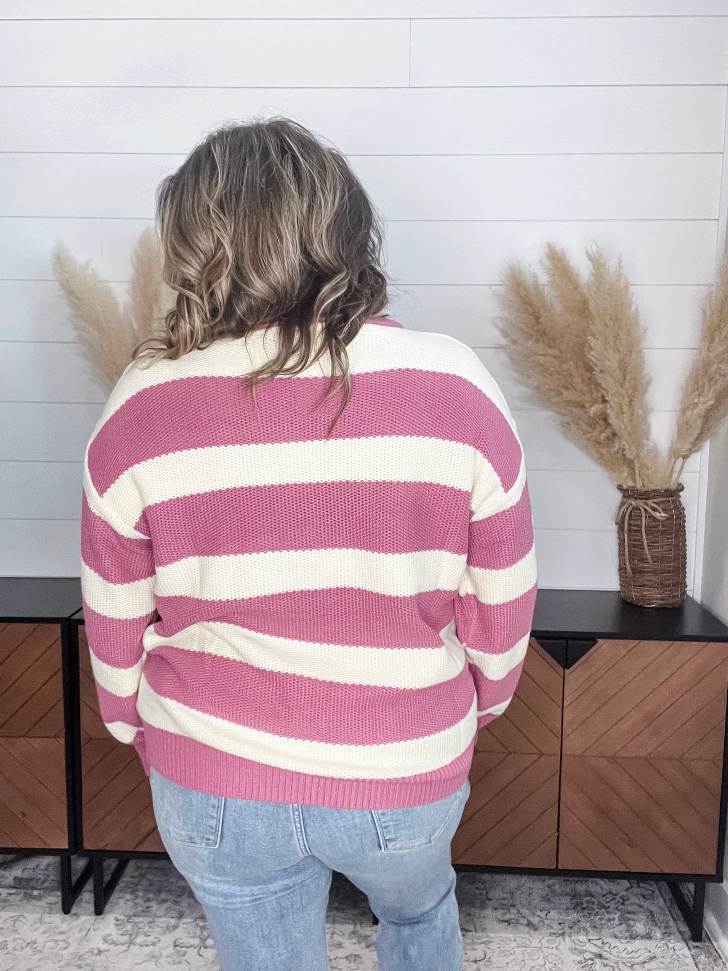 "Ace" Long Sleeve Stripe Sweater