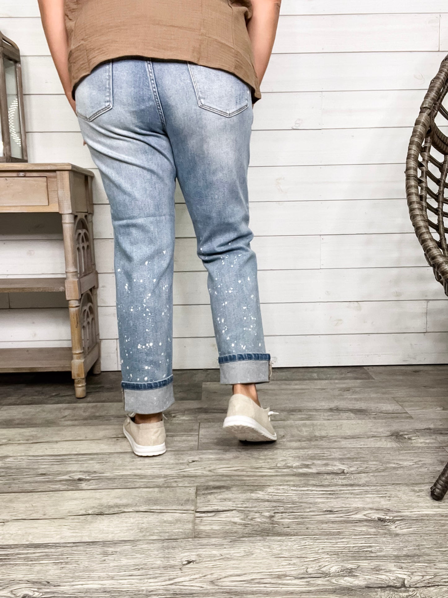 Judy Blue "Bye Felicia" Bleach Boyfriend Jeans