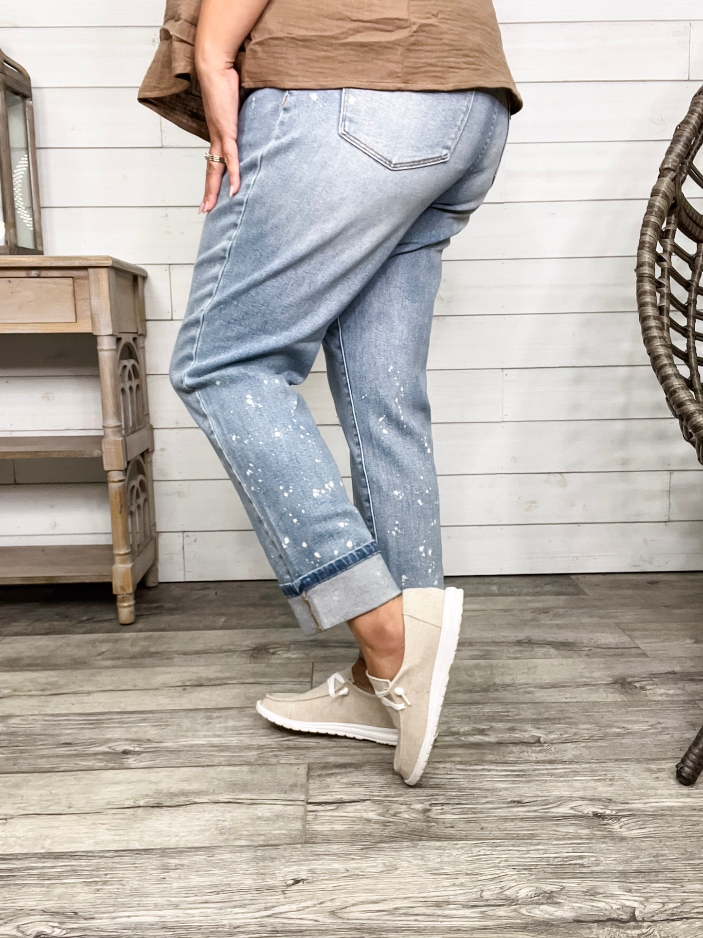 Judy Blue "Bye Felicia" Bleach Boyfriend Jeans