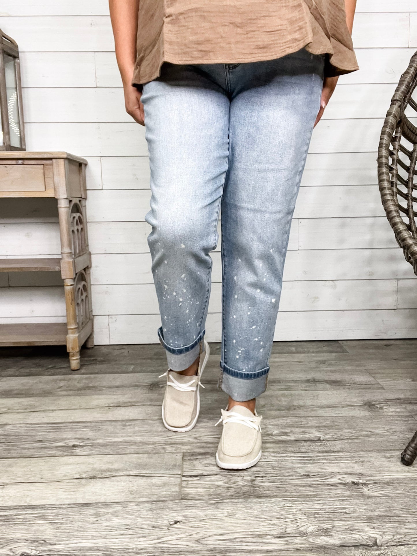 Judy Blue "Bye Felicia" Bleach Boyfriend Jeans