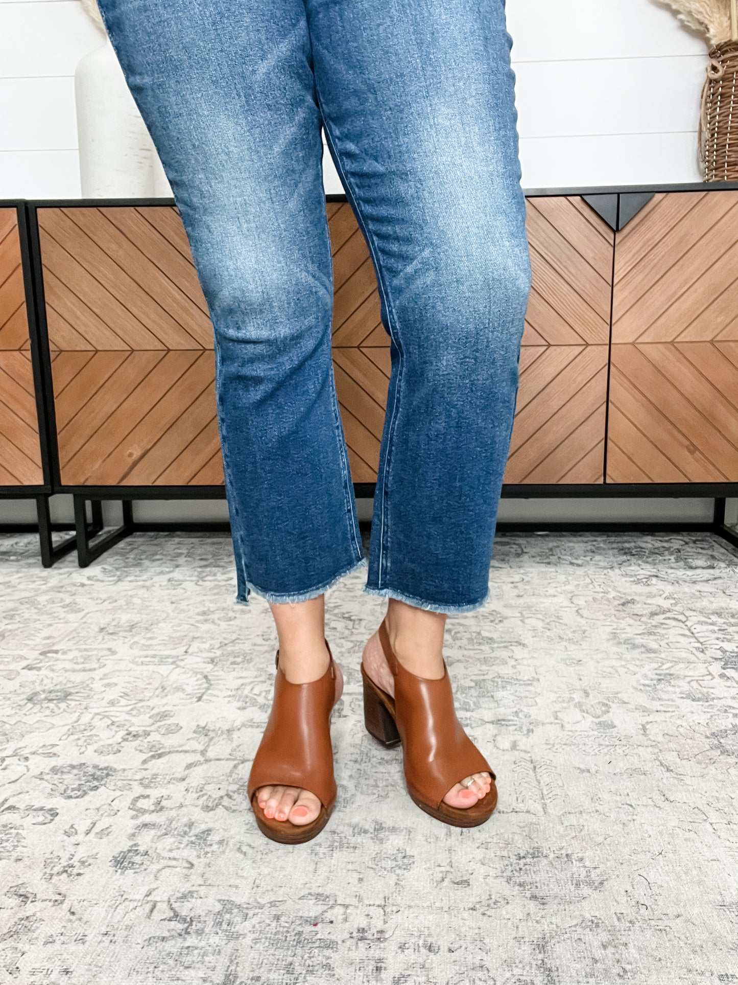Pierre Dumas "Morgen" Block Heel Sandal (Cognac)