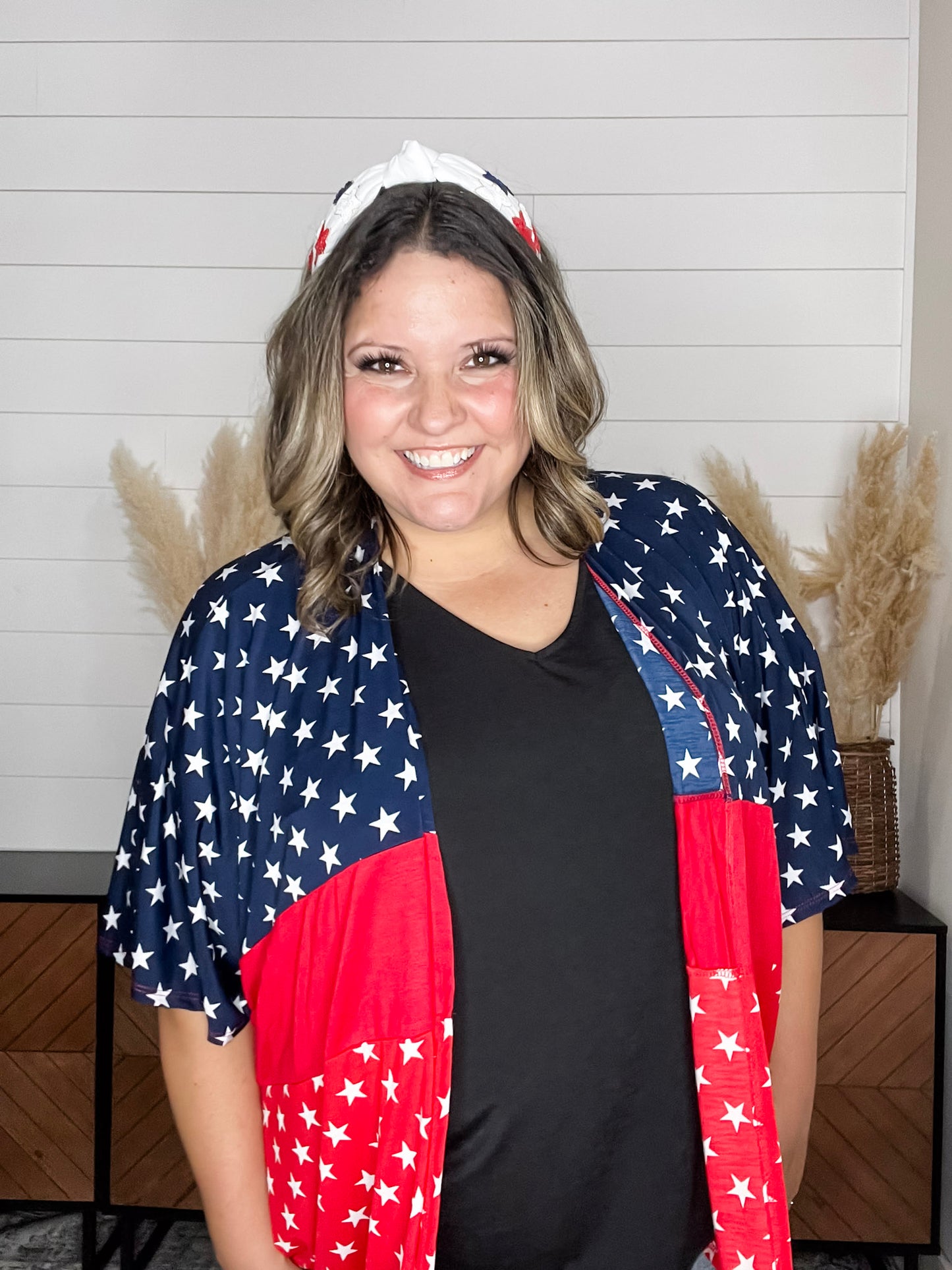 "Together" Star Print Cardigan
