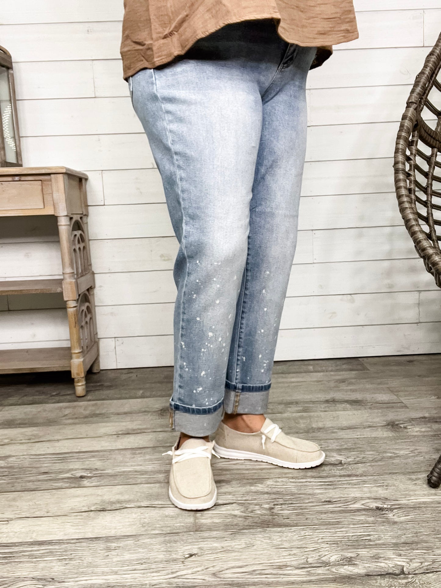 Judy Blue "Bye Felicia" Bleach Boyfriend Jeans