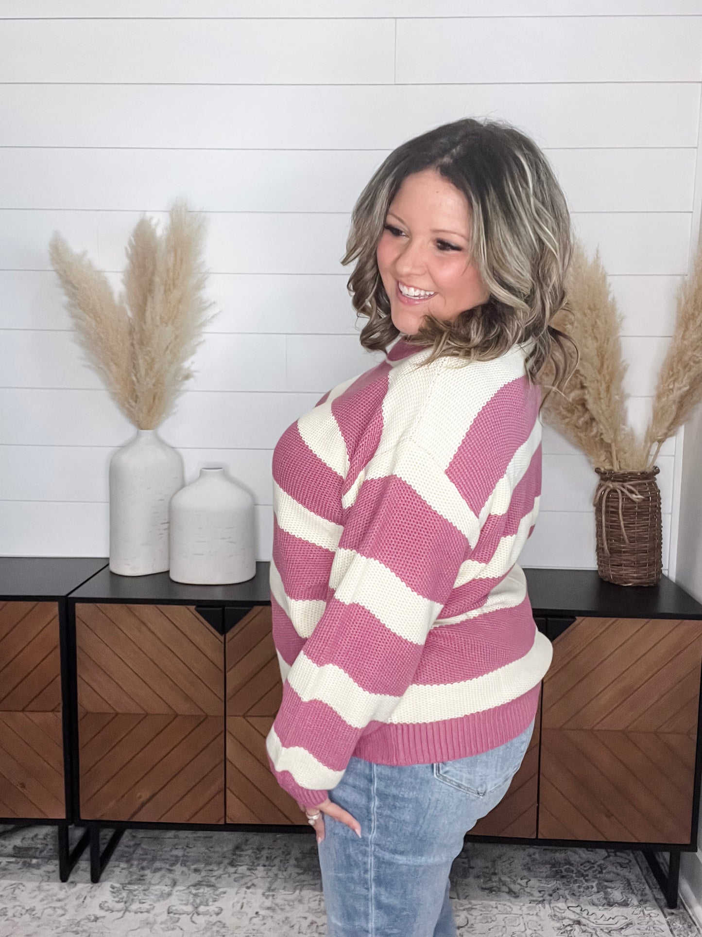 "Ace" Long Sleeve Stripe Sweater