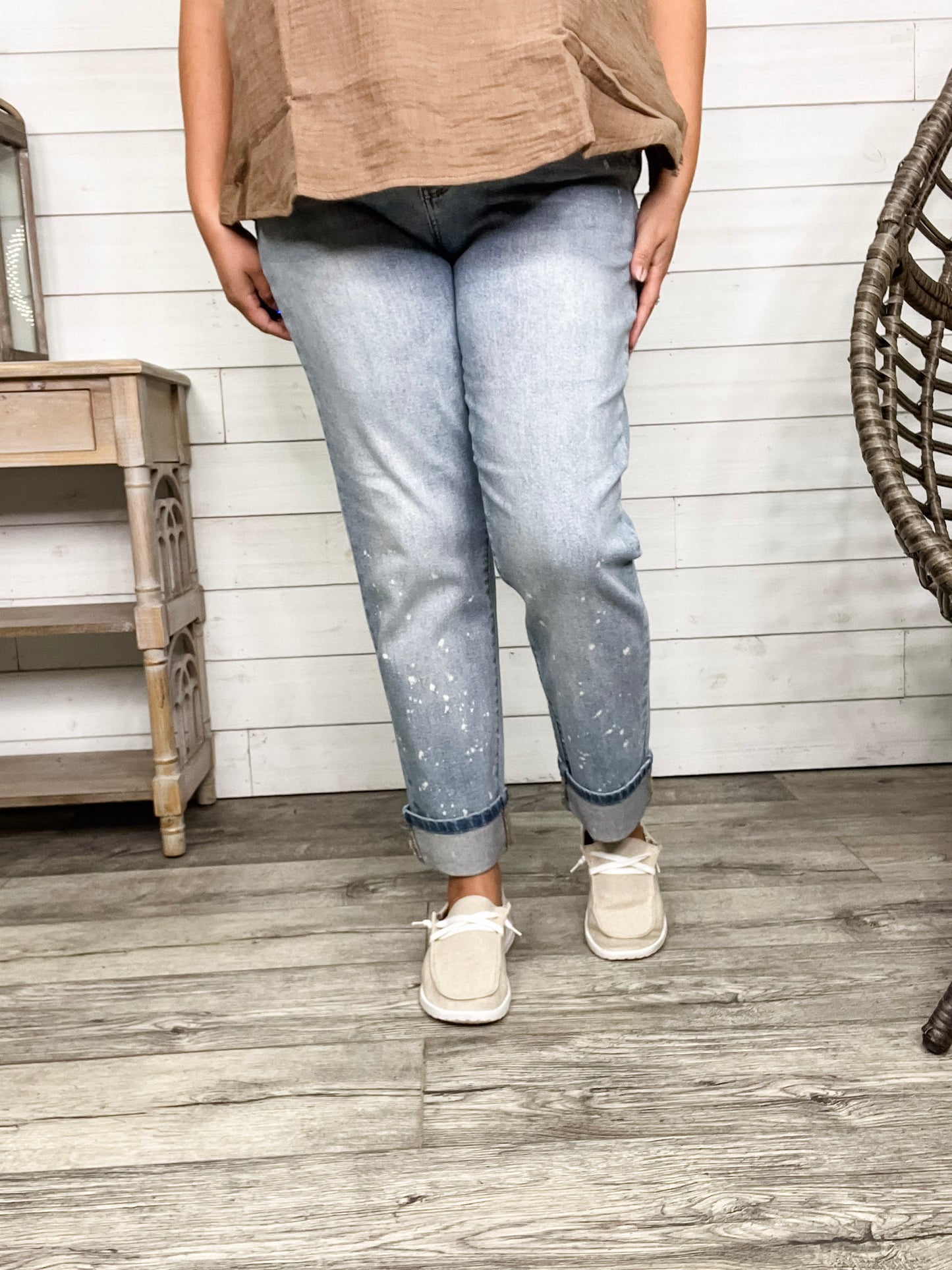 Judy Blue "Bye Felicia" Bleach Boyfriend Jeans