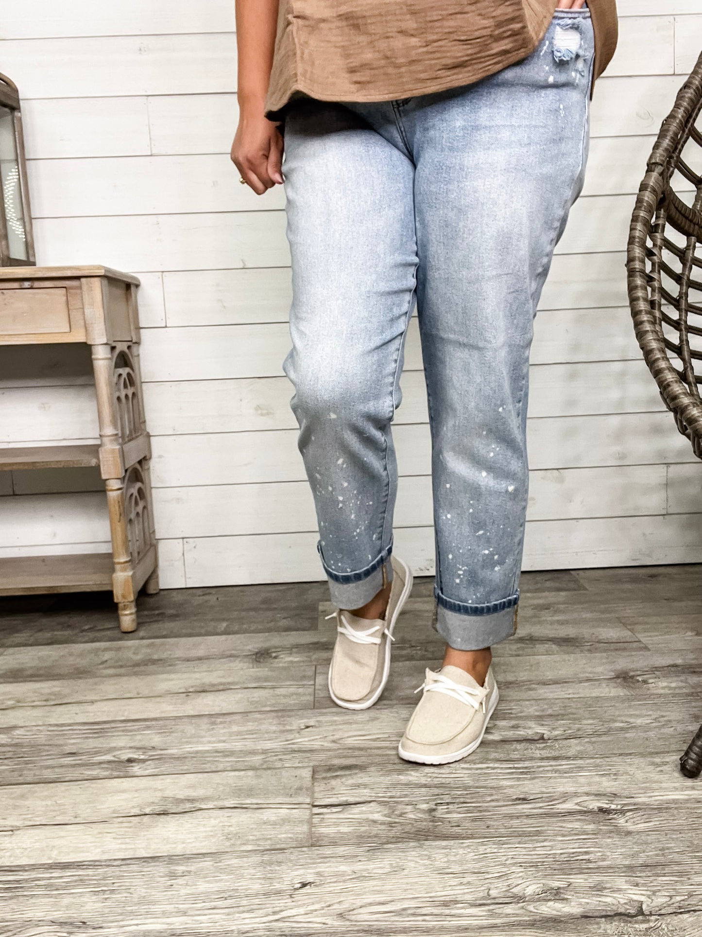 Judy Blue "Bye Felicia" Bleach Boyfriend Jeans
