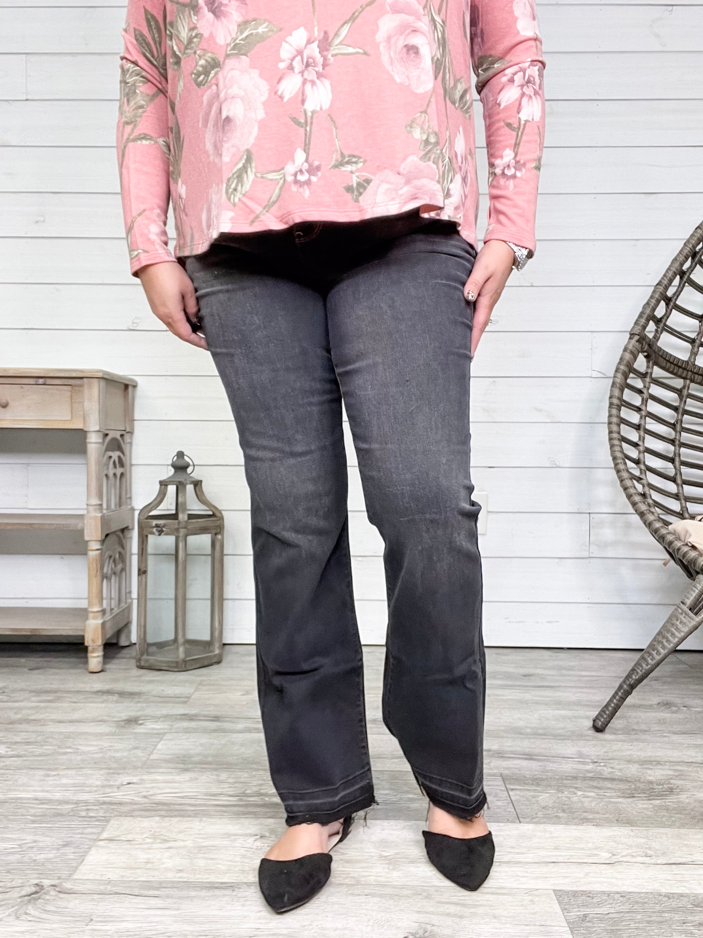 Judy Blue "Heart Like A Truck" Black Bootcut Jeans
