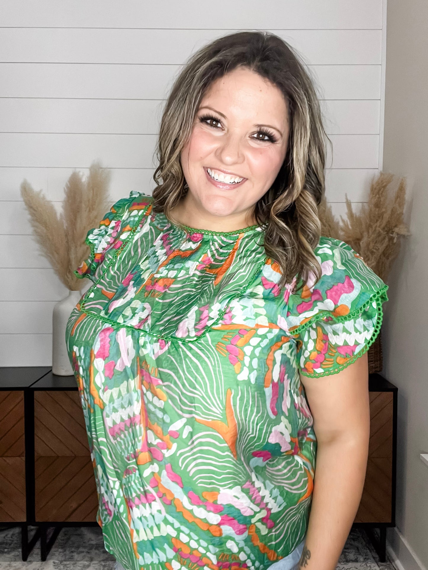 "Brisbane" Boxy Lined Double Ruffle Sleeve