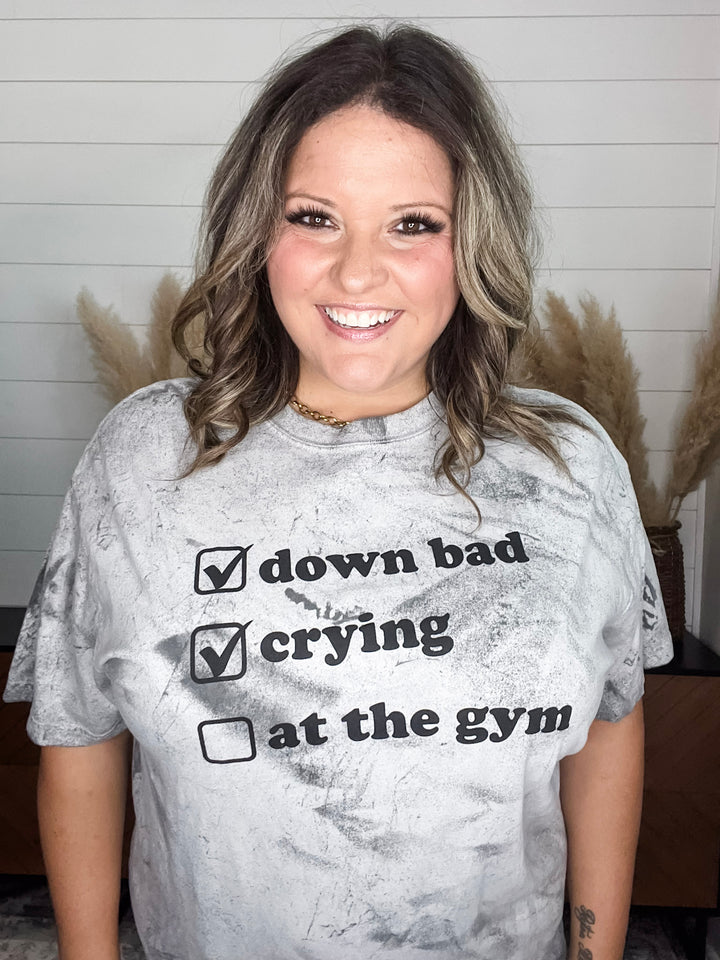 Down Bad Crying at the Gym Graphic Tee