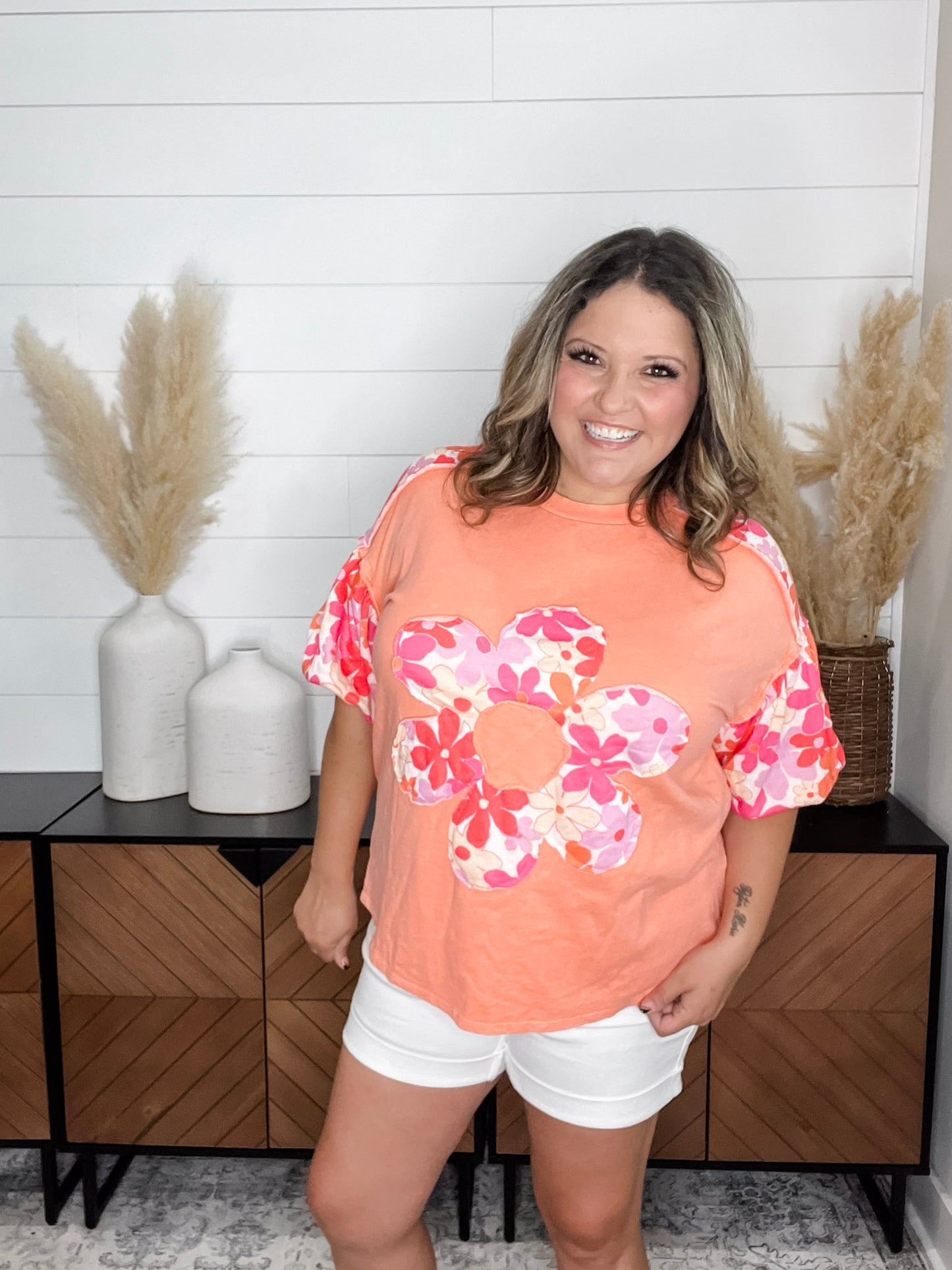 J.Her "Poppin Papaya" Balloon Sleeve