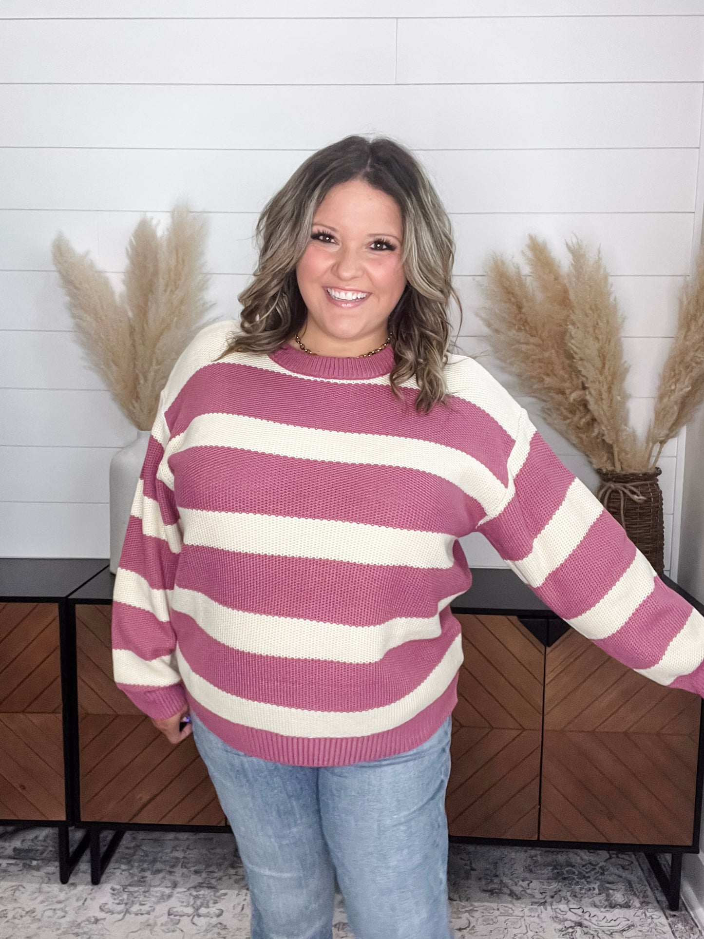 "Ace" Long Sleeve Stripe Sweater