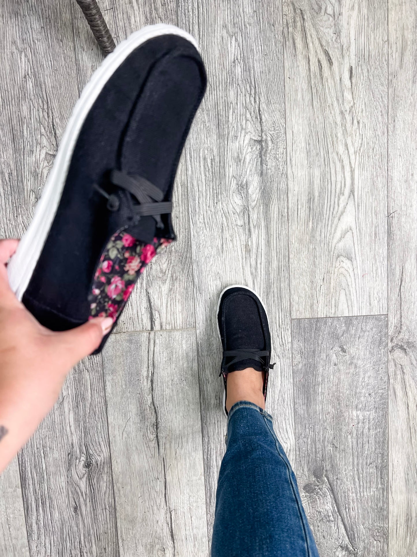 Holly By Very G Soft As Clouds Slip On (Black with Black Laces)