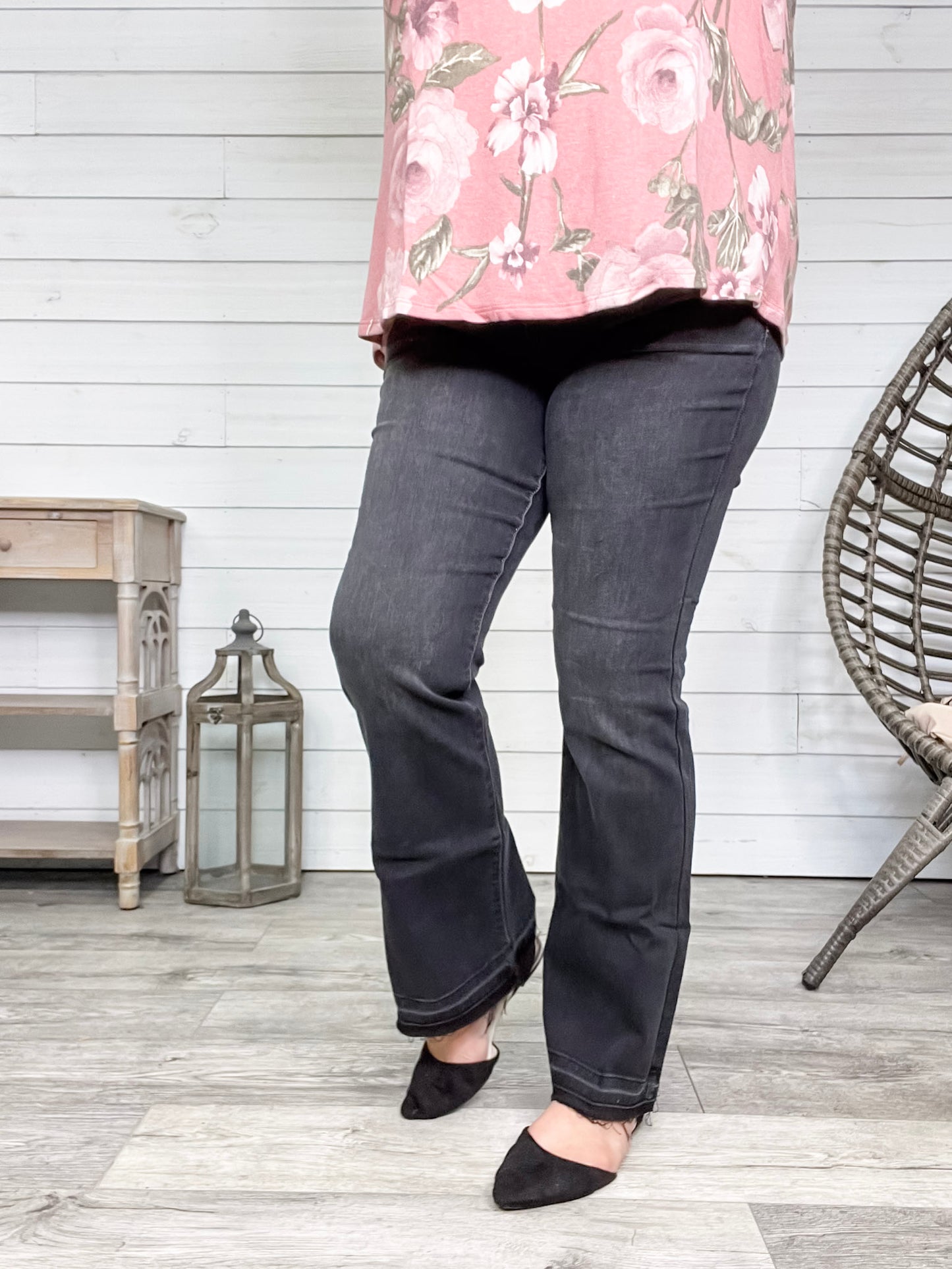Judy Blue "Heart Like A Truck" Black Bootcut Jeans