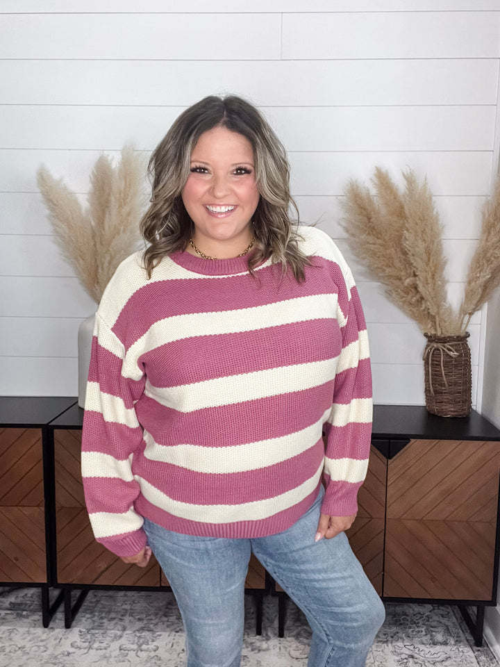 "Ace" Long Sleeve Stripe Sweater