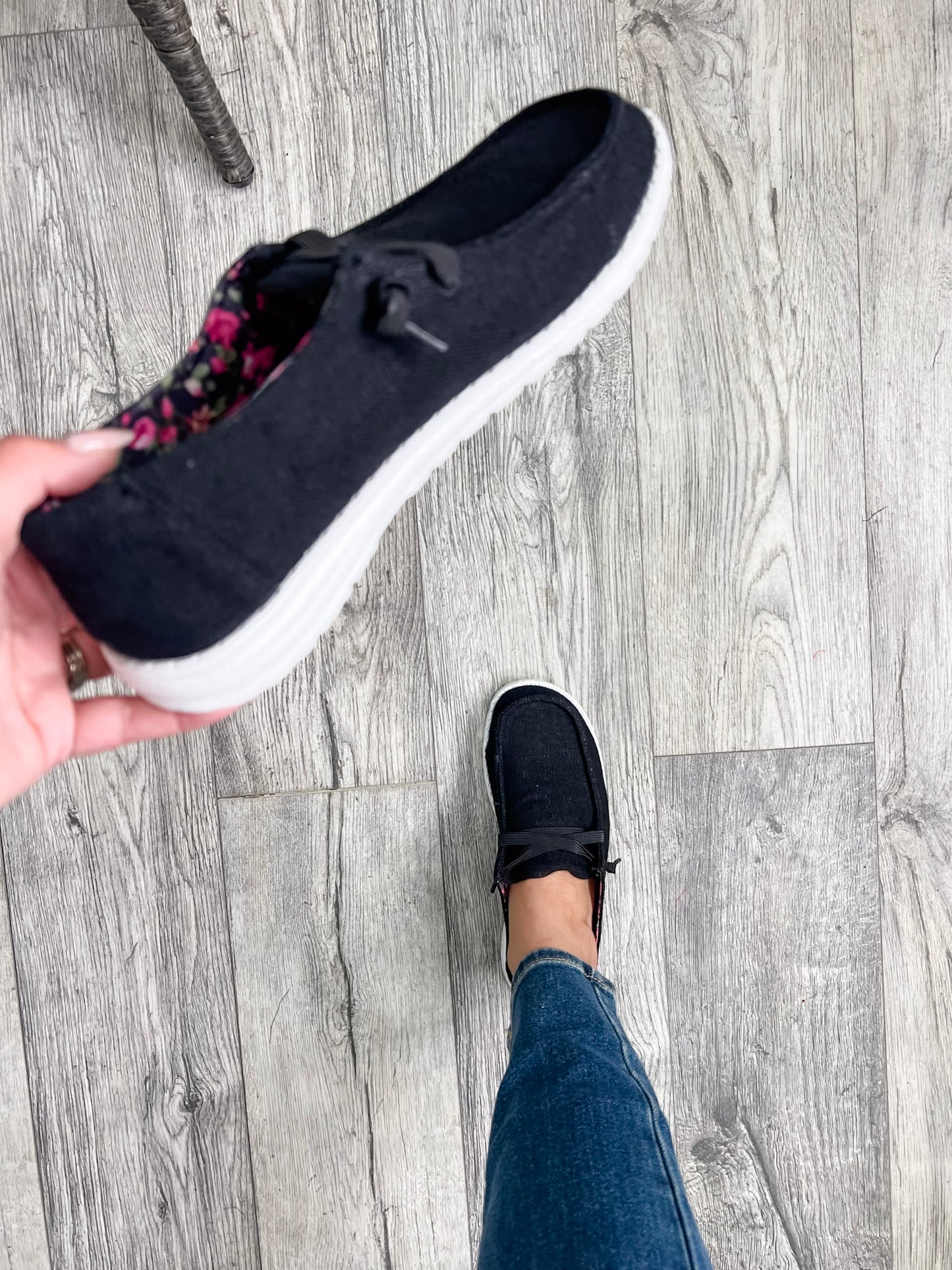 Holly By Very G Soft As Clouds Slip On (Black with Black Laces)