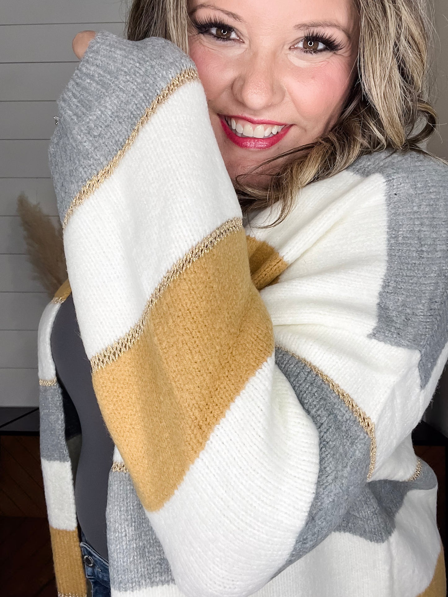 "Owl" Color Block Cardigan