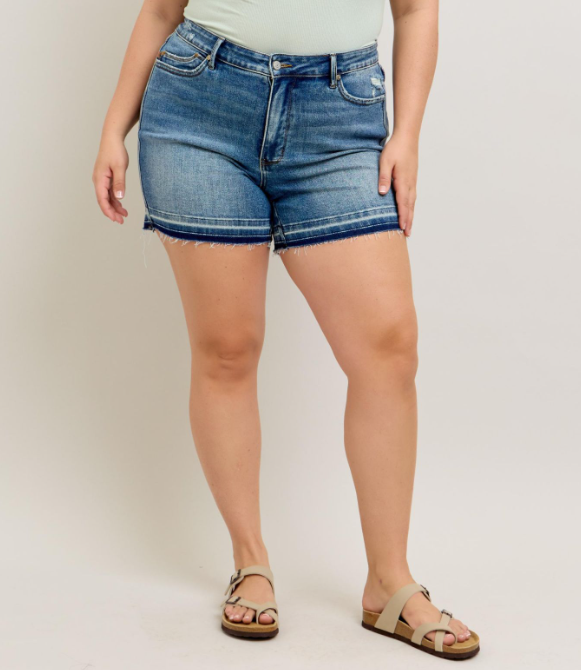Judy Blue "Sugar High" Released Hem Tummy Control Shorts