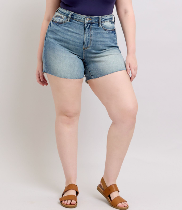 Judy Blue "Walk of Fame" Star Stitch Embroidered Shorts