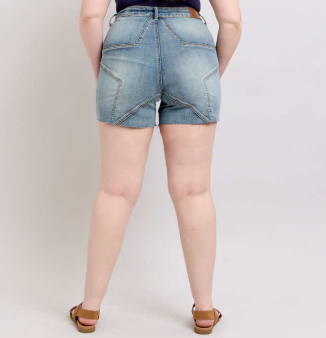 Judy Blue "Walk of Fame" Star Stitch Embroidered Shorts