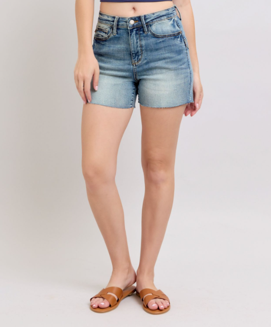 Judy Blue "Walk of Fame" Star Stitch Embroidered Shorts