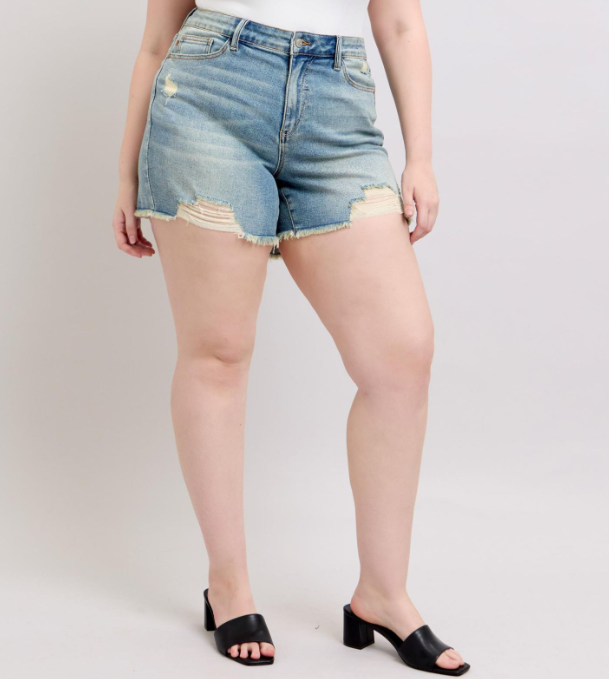 Judy Blue "Feisty" High Rise Destroyed Shorts