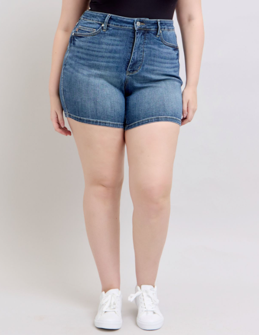Judy Blue "Smooth Lady" Tummy Control Mid Thigh Jean Shorts