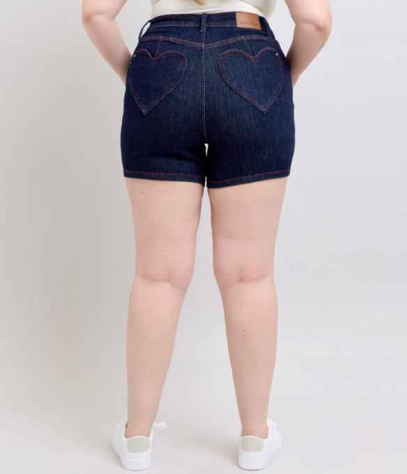 Judy Blue "Show Me Your Heart" Heart Pocket Shorts