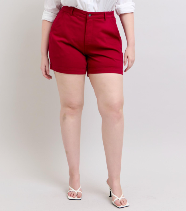 Judy Blue “In Love” Scarlet Red Heart Pocket Shorts