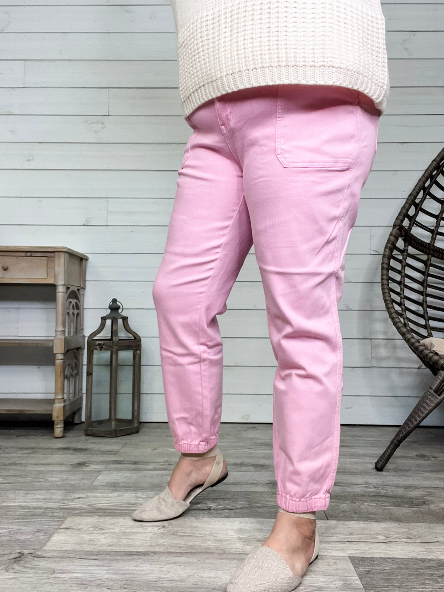Judy Blue "Strawberry Shortcake" Light Pink Joggers
