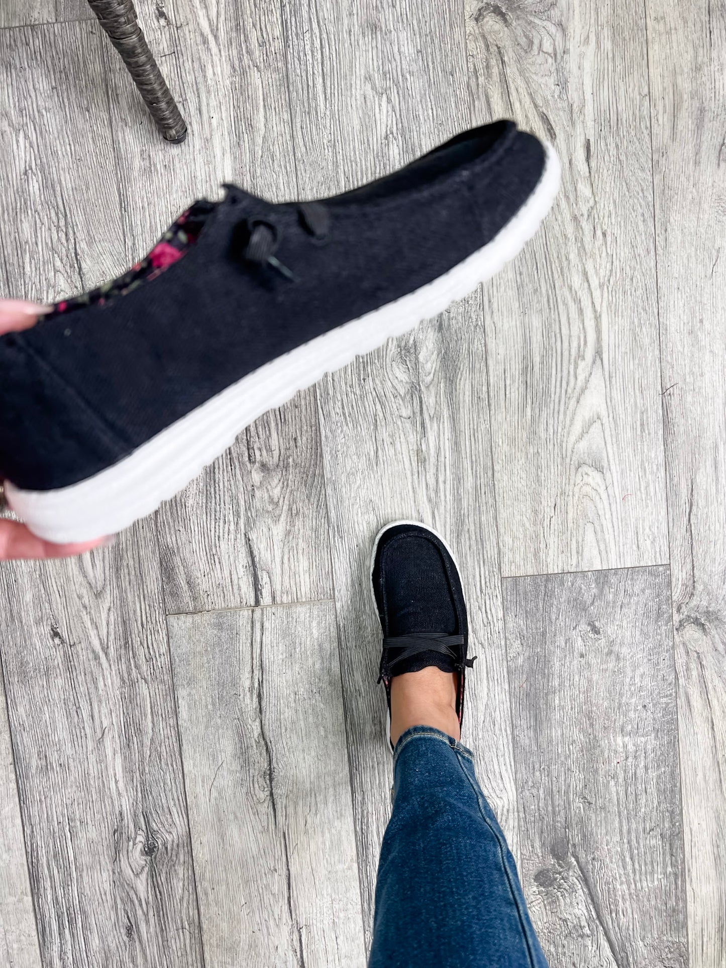 Holly By Very G Soft As Clouds Slip On (Black with Black Laces)