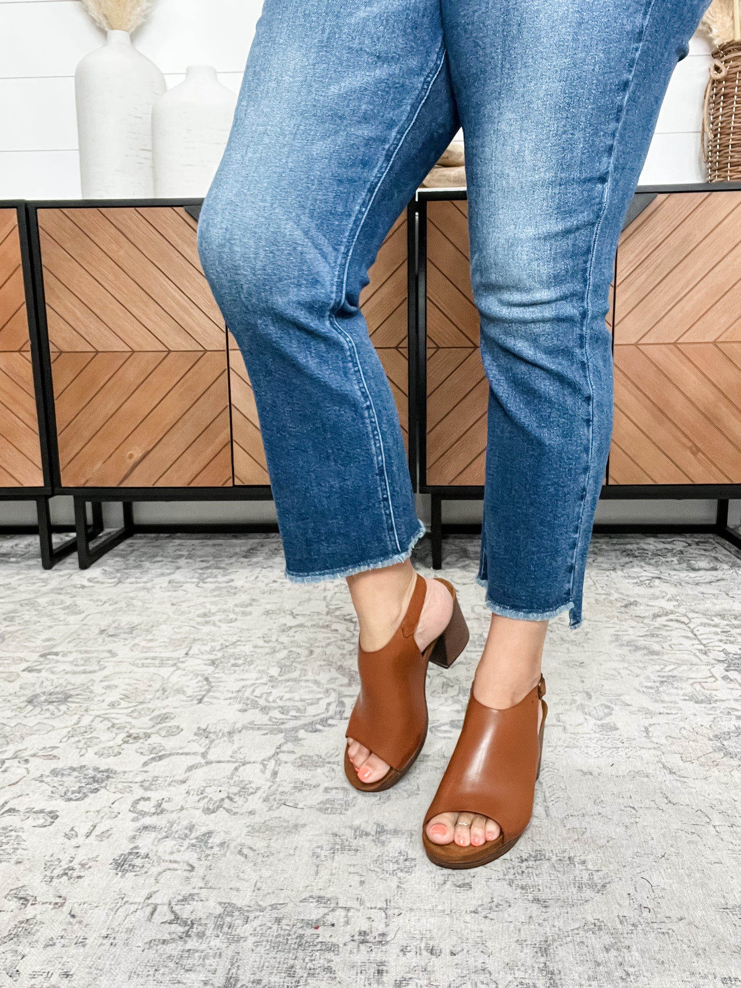 Pierre Dumas "Morgen" Block Heel Sandal (Cognac)