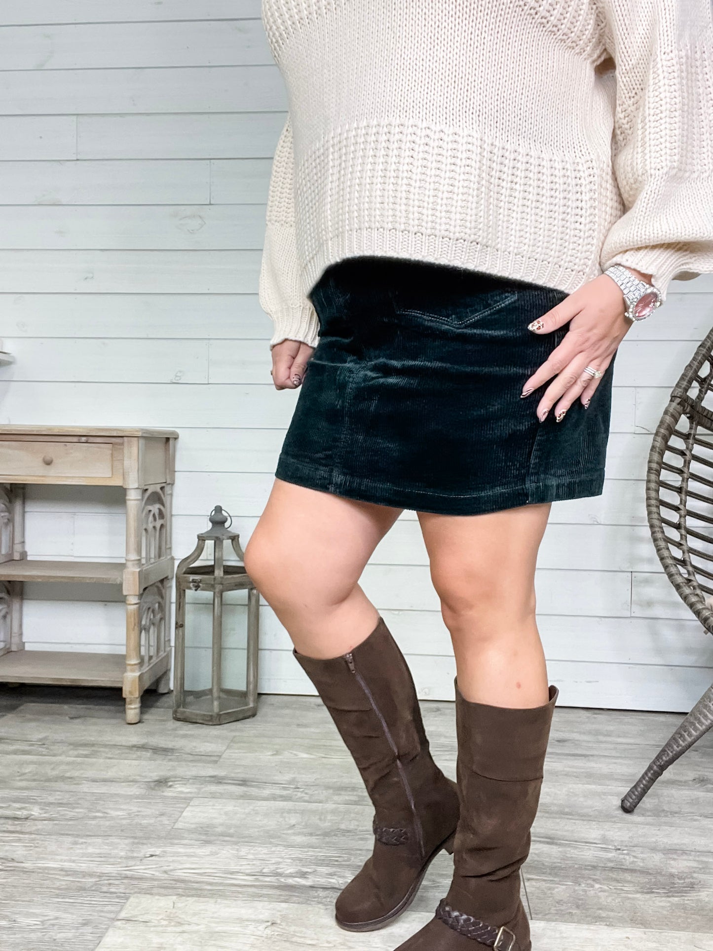 Judy Blue Emerald City Corduroy Skirt