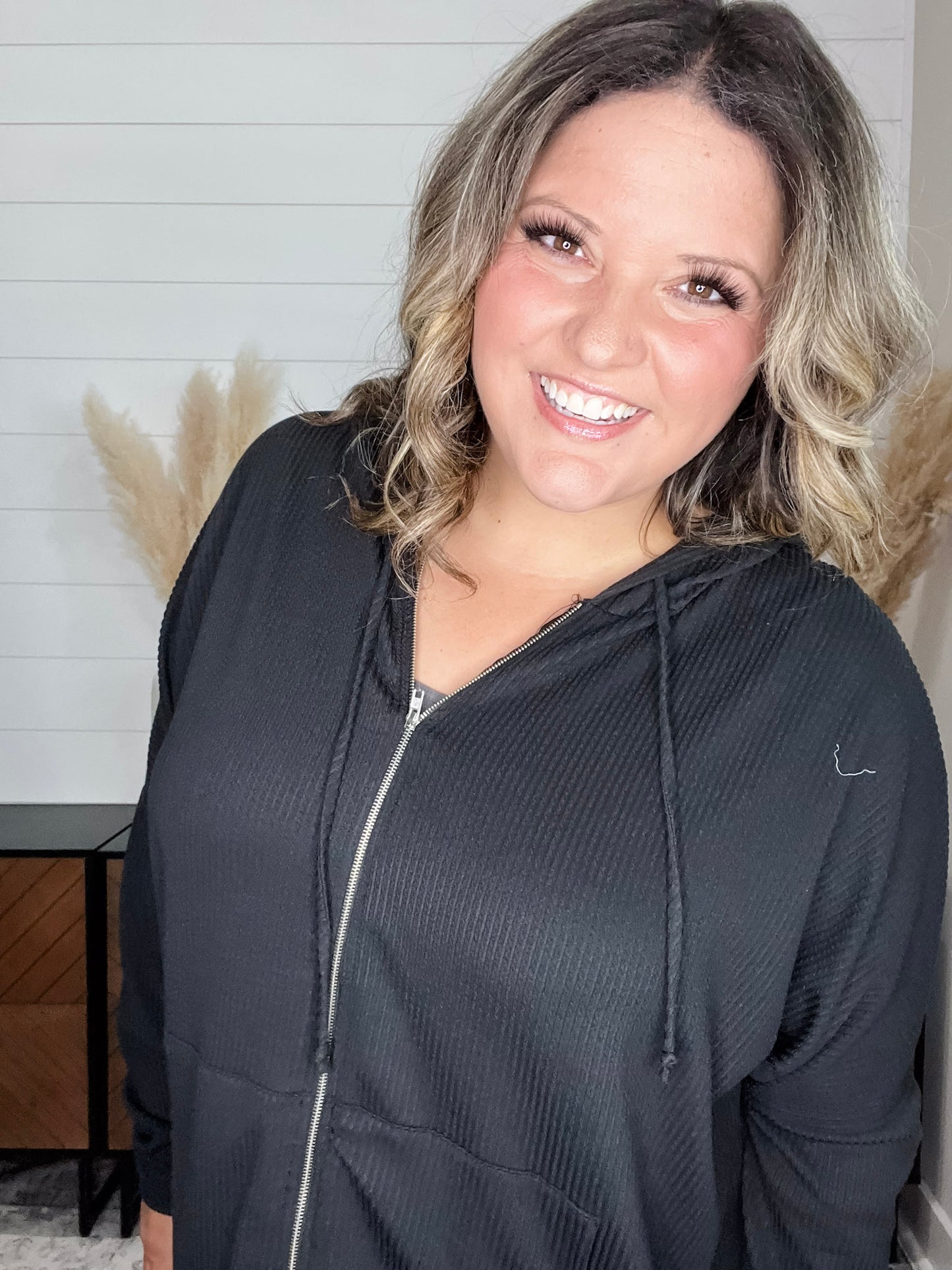 "Rambler" Oversized Corded Zip Up Hoodie (Multiple Colors)