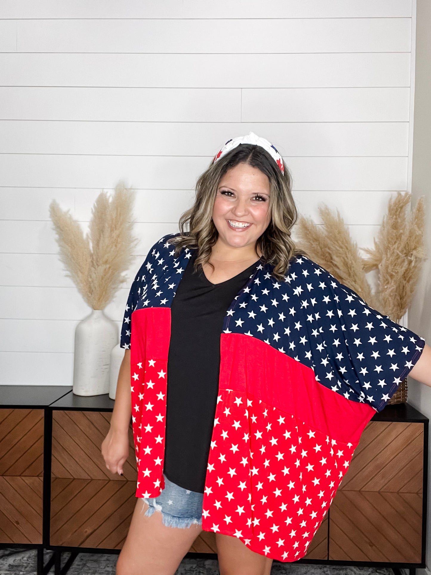 "Together" Star Print Cardigan