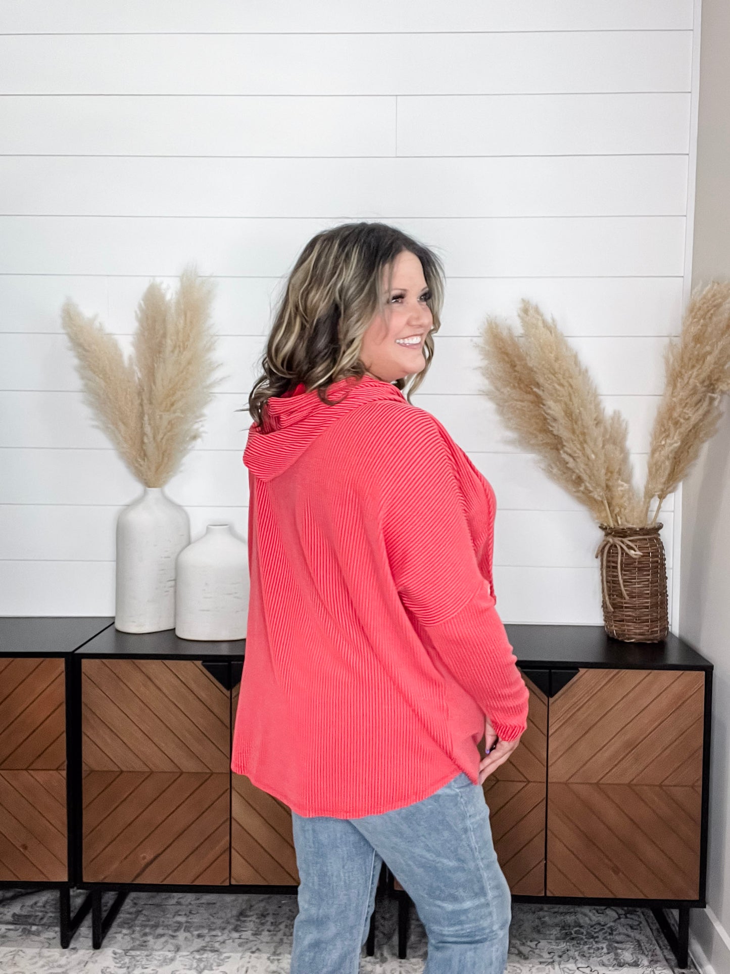 "Rambler" Oversized Corded Zip Up Hoodie (Multiple Colors)