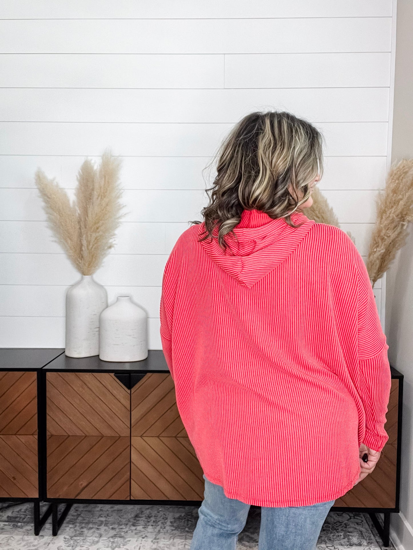"Rambler" Oversized Corded Zip Up Hoodie (Multiple Colors)