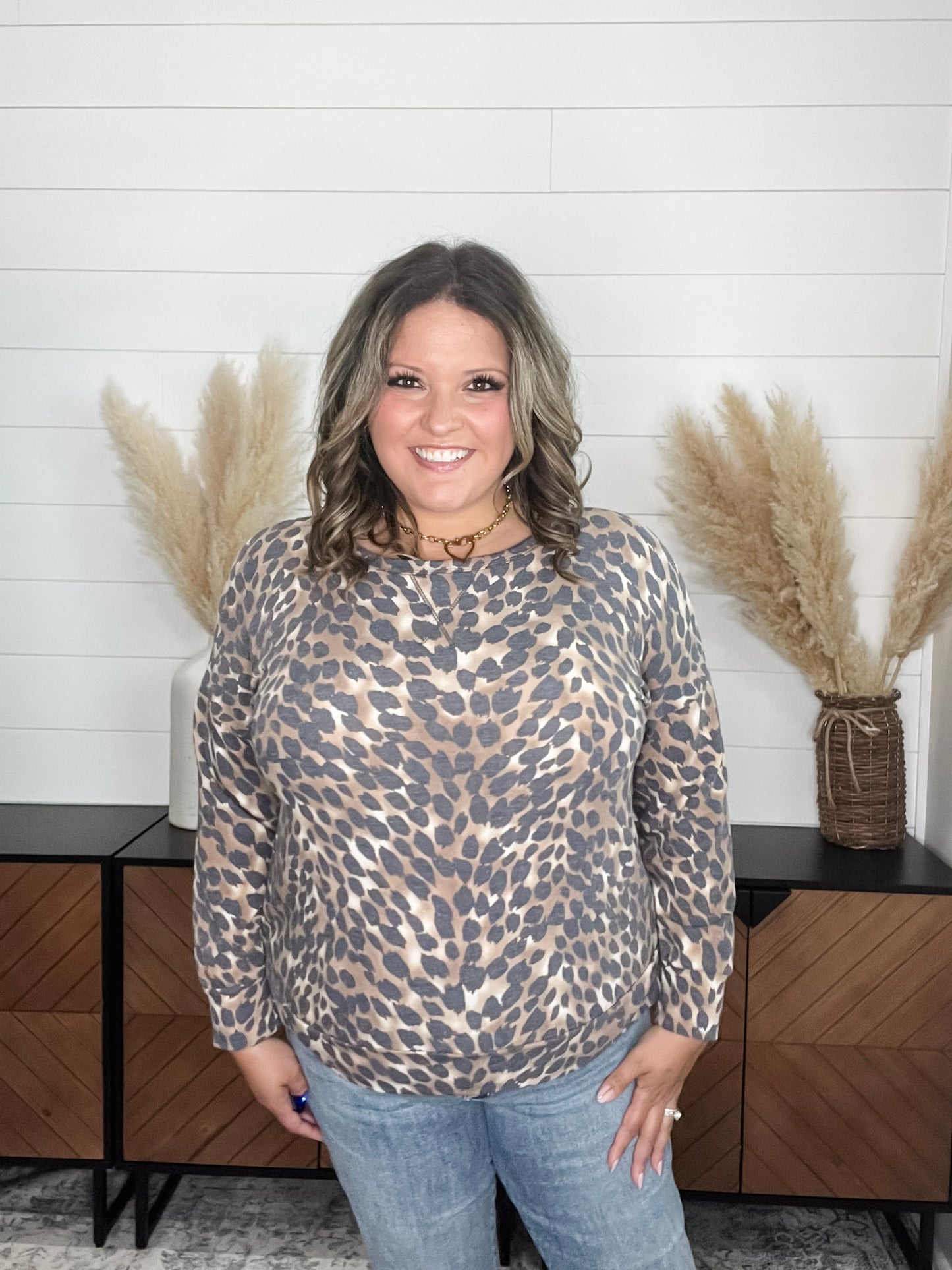 "Down With It" Animal Print Long Sleeve Weekender Style