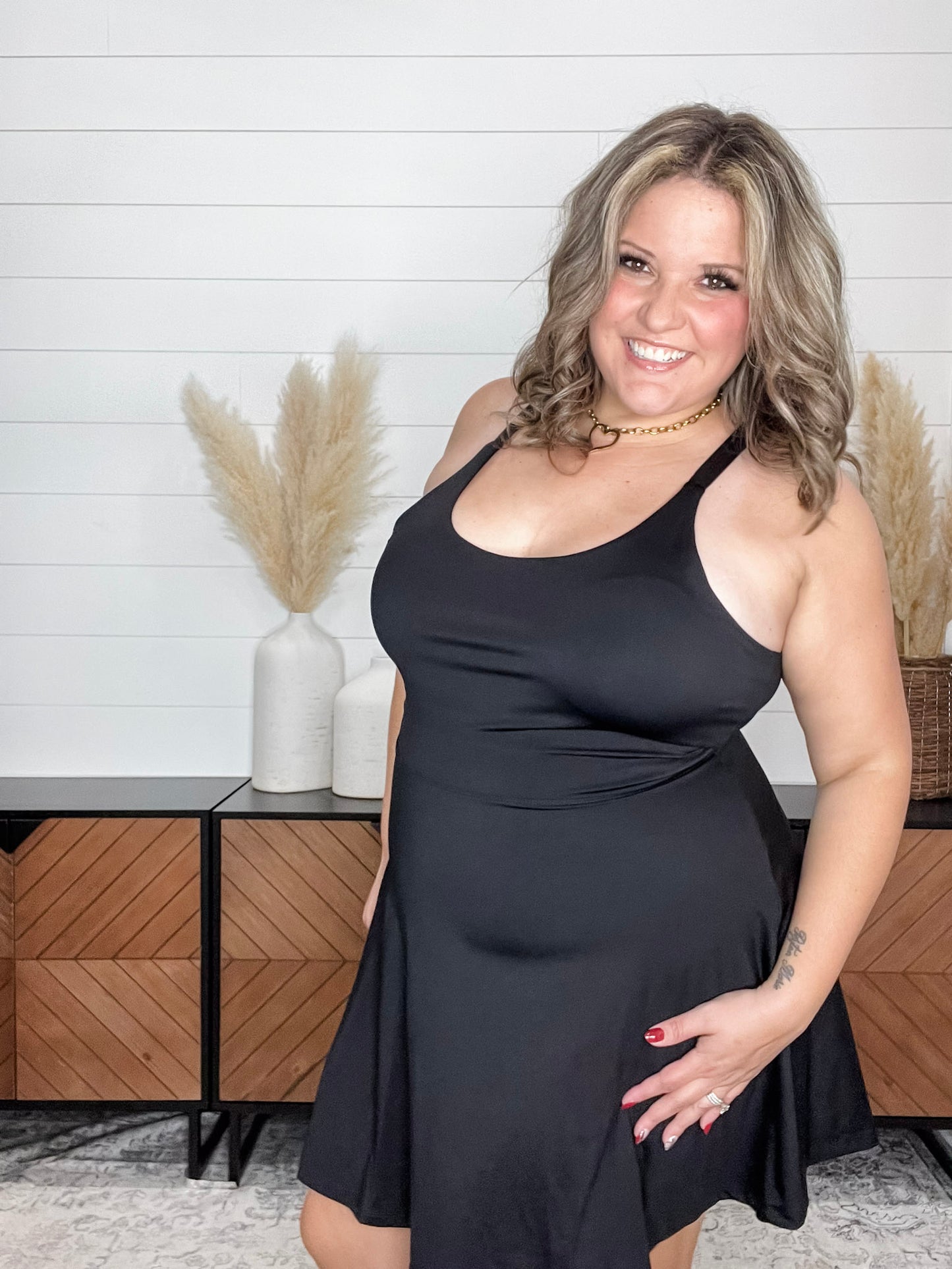 "Game On" Active Dress with Built In Shorts(Black)