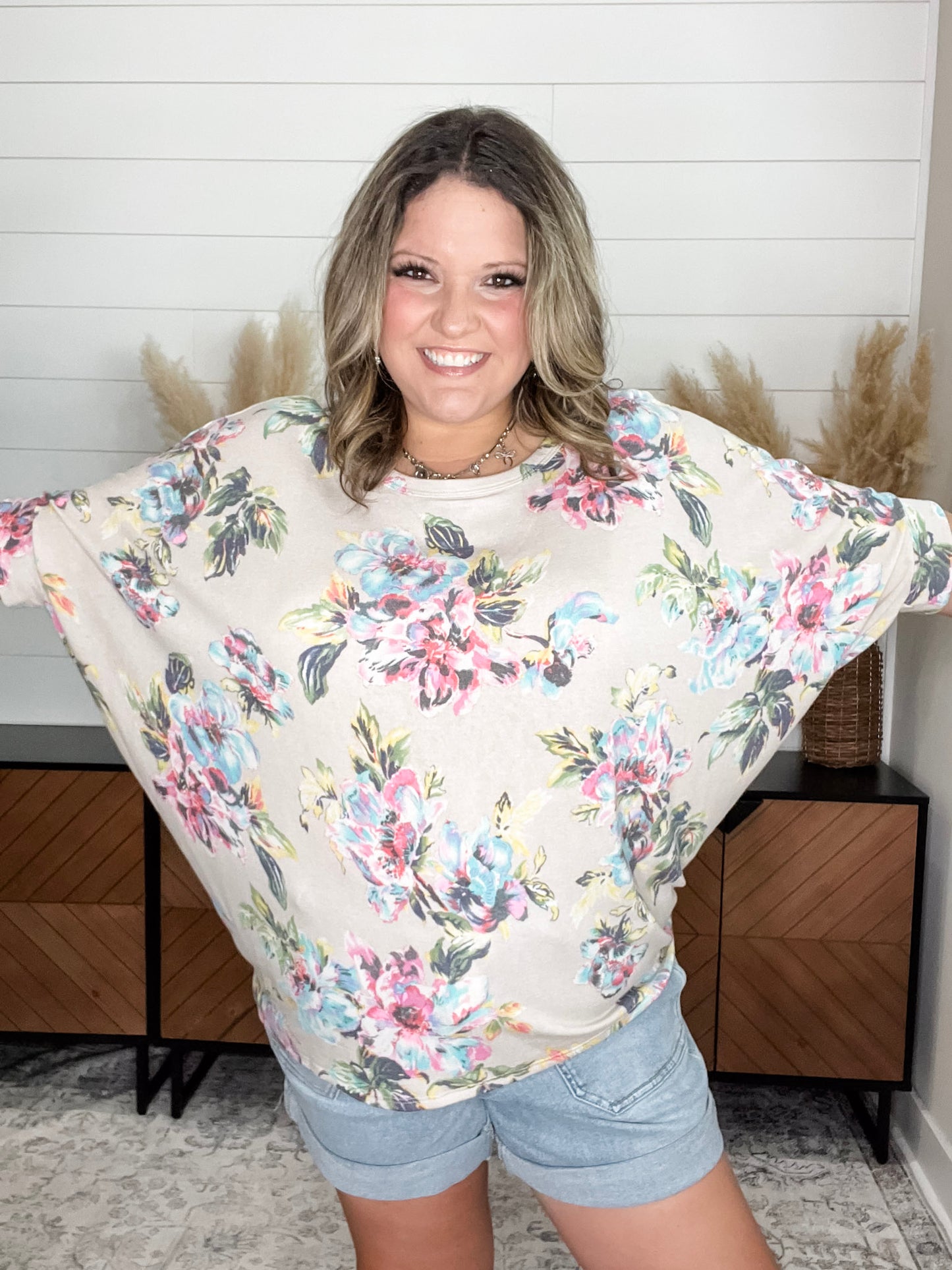 "Deep Breath" Floral Dolman Style