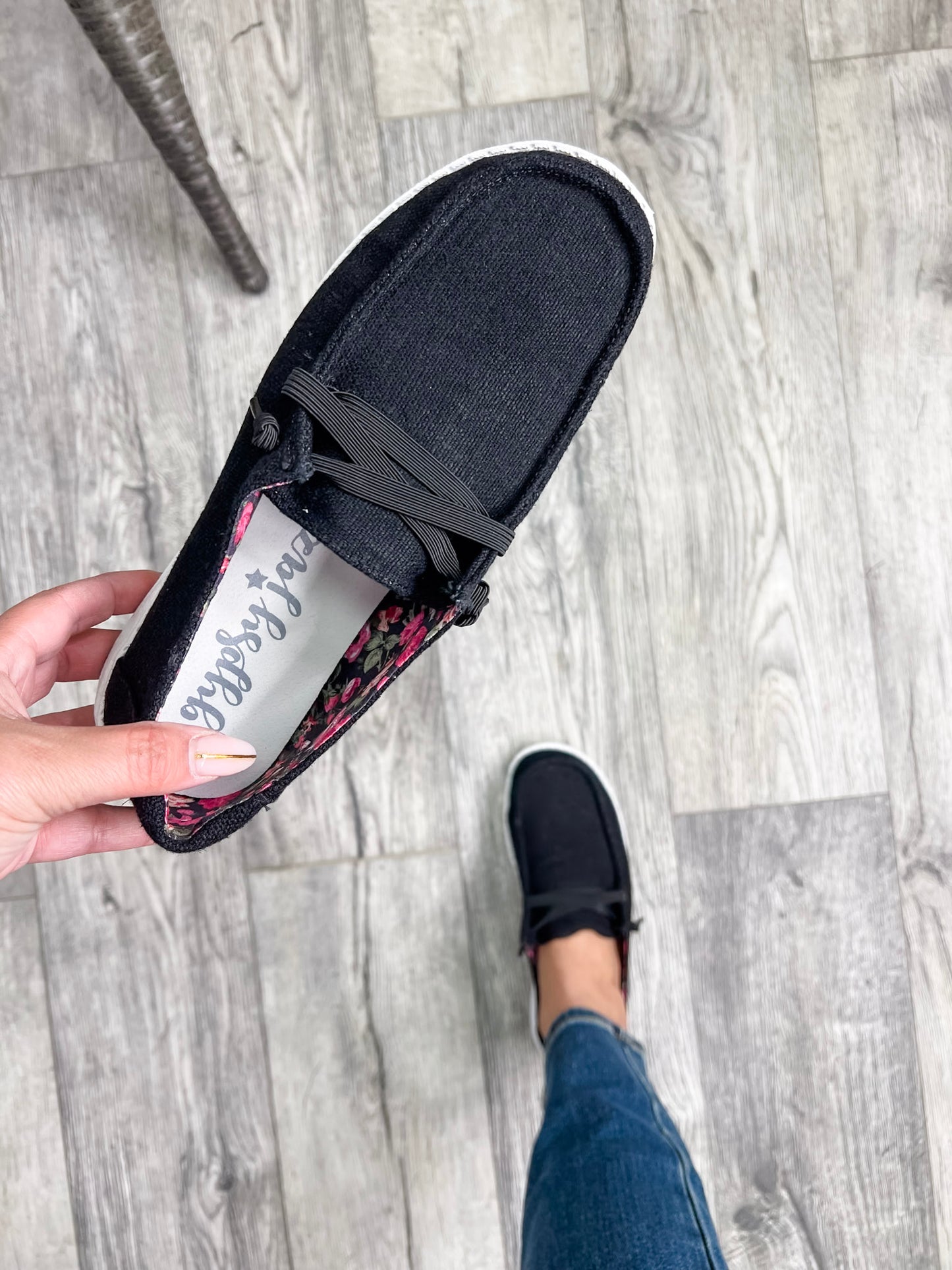 Holly By Very G Soft As Clouds Slip On (Black with Black Laces)
