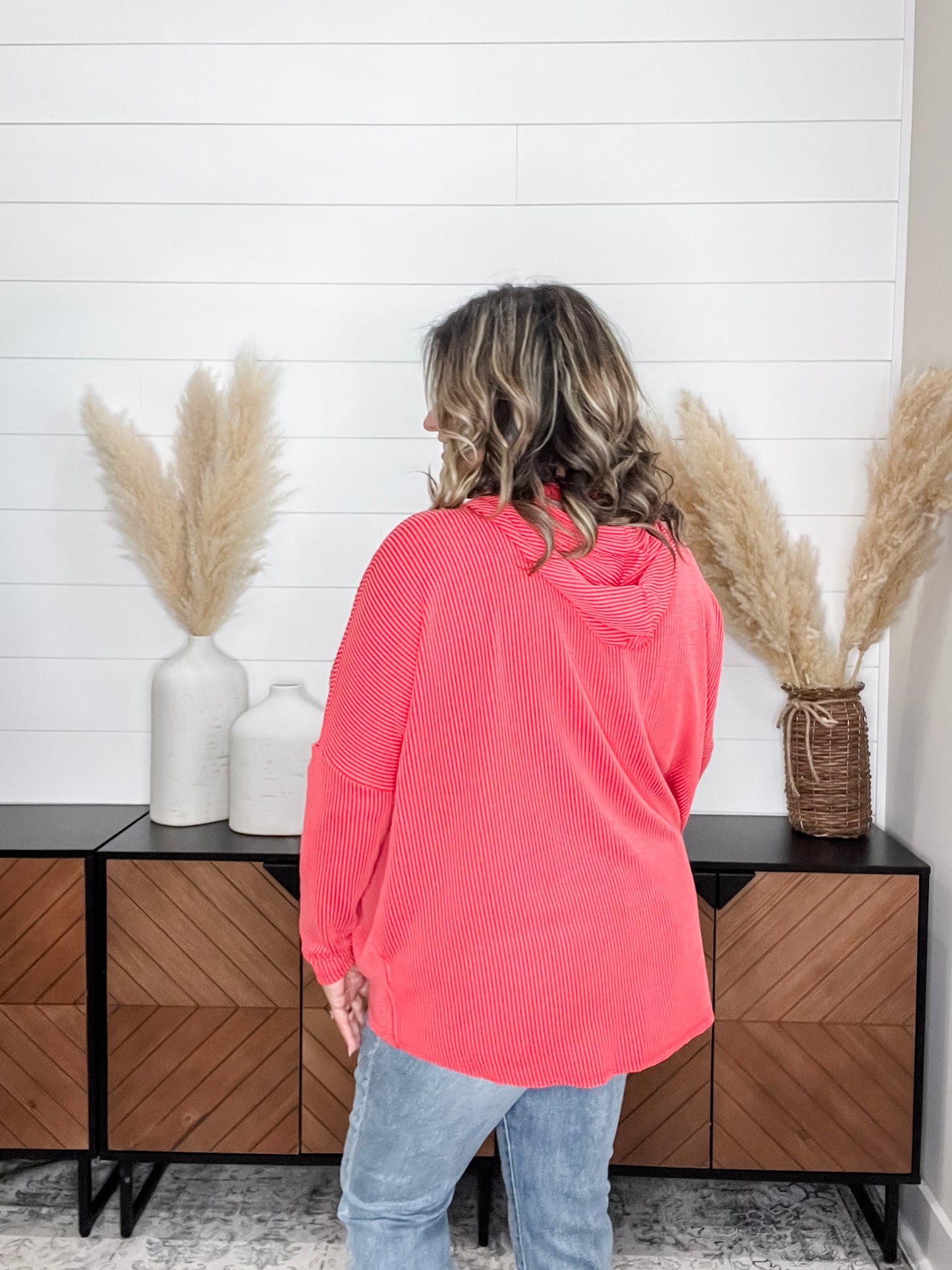 "Rambler" Oversized Corded Zip Up Hoodie (Multiple Colors)