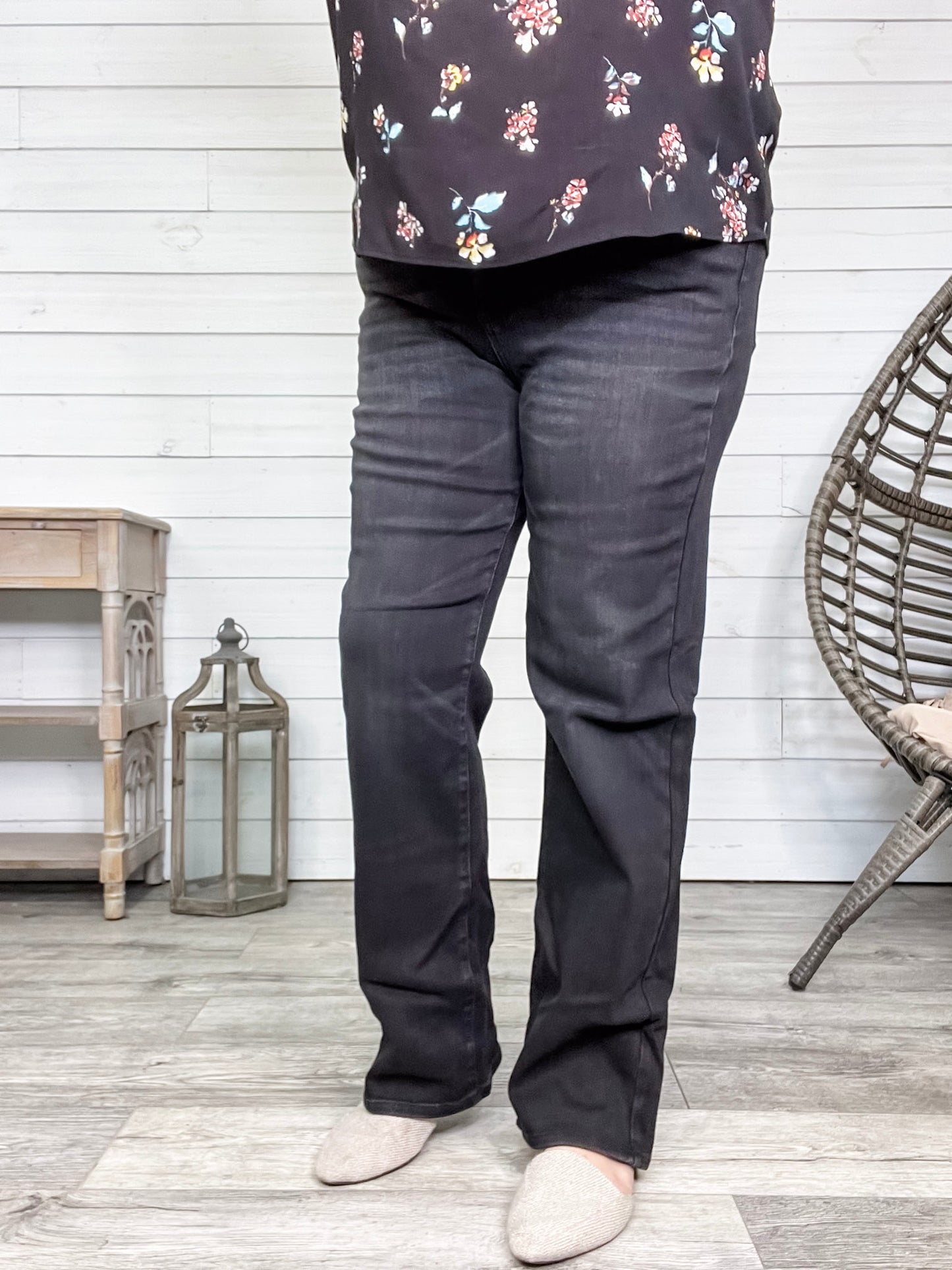 Judy Blue "After Dark" Black Straight Leg Jeans