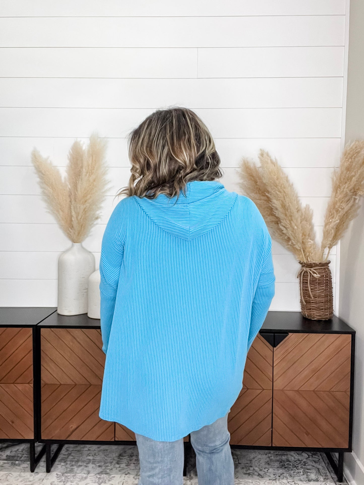 "Rambler" Oversized Corded Zip Up Hoodie (Multiple Colors)
