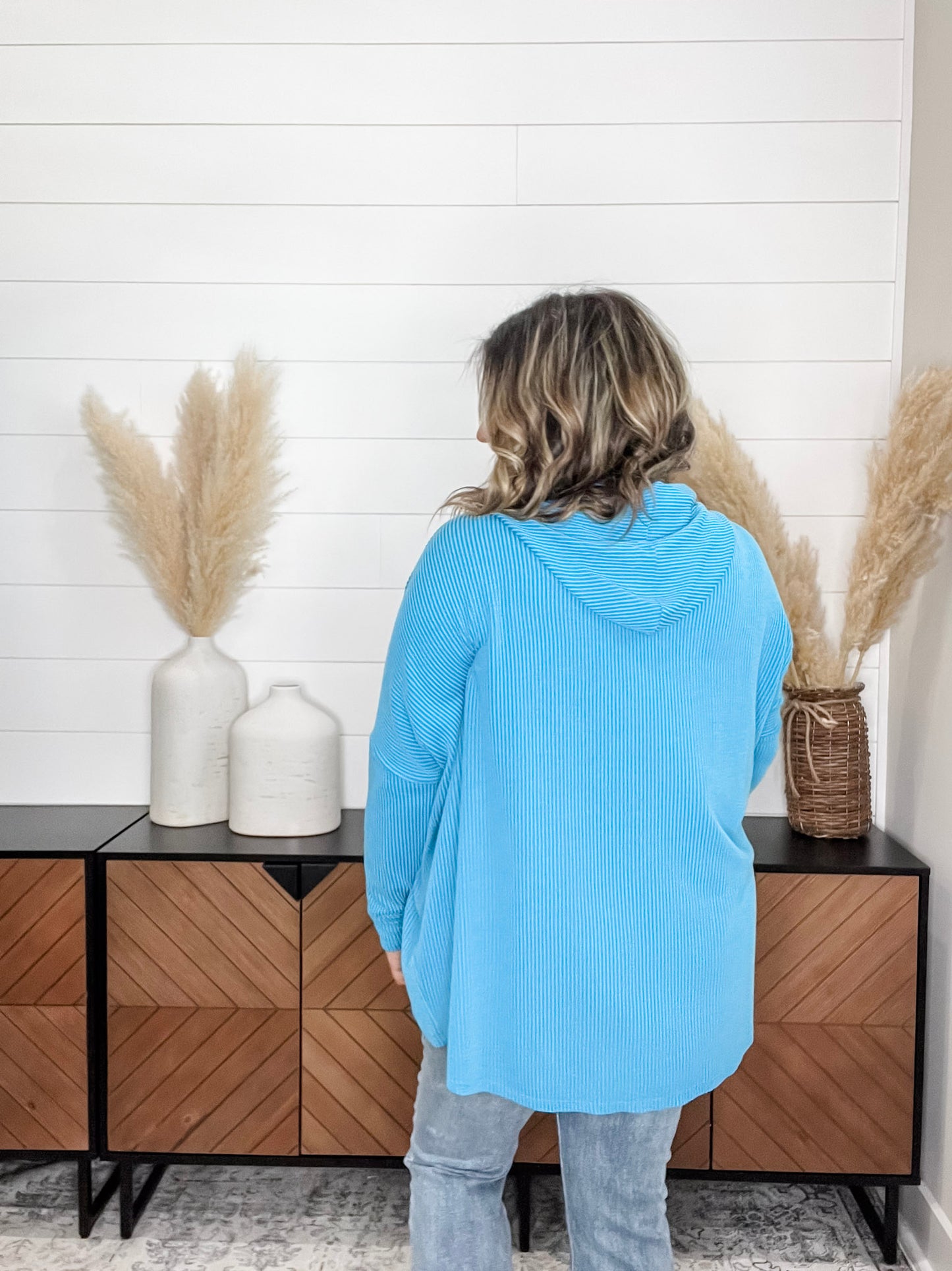 "Rambler" Oversized Corded Zip Up Hoodie (Multiple Colors)