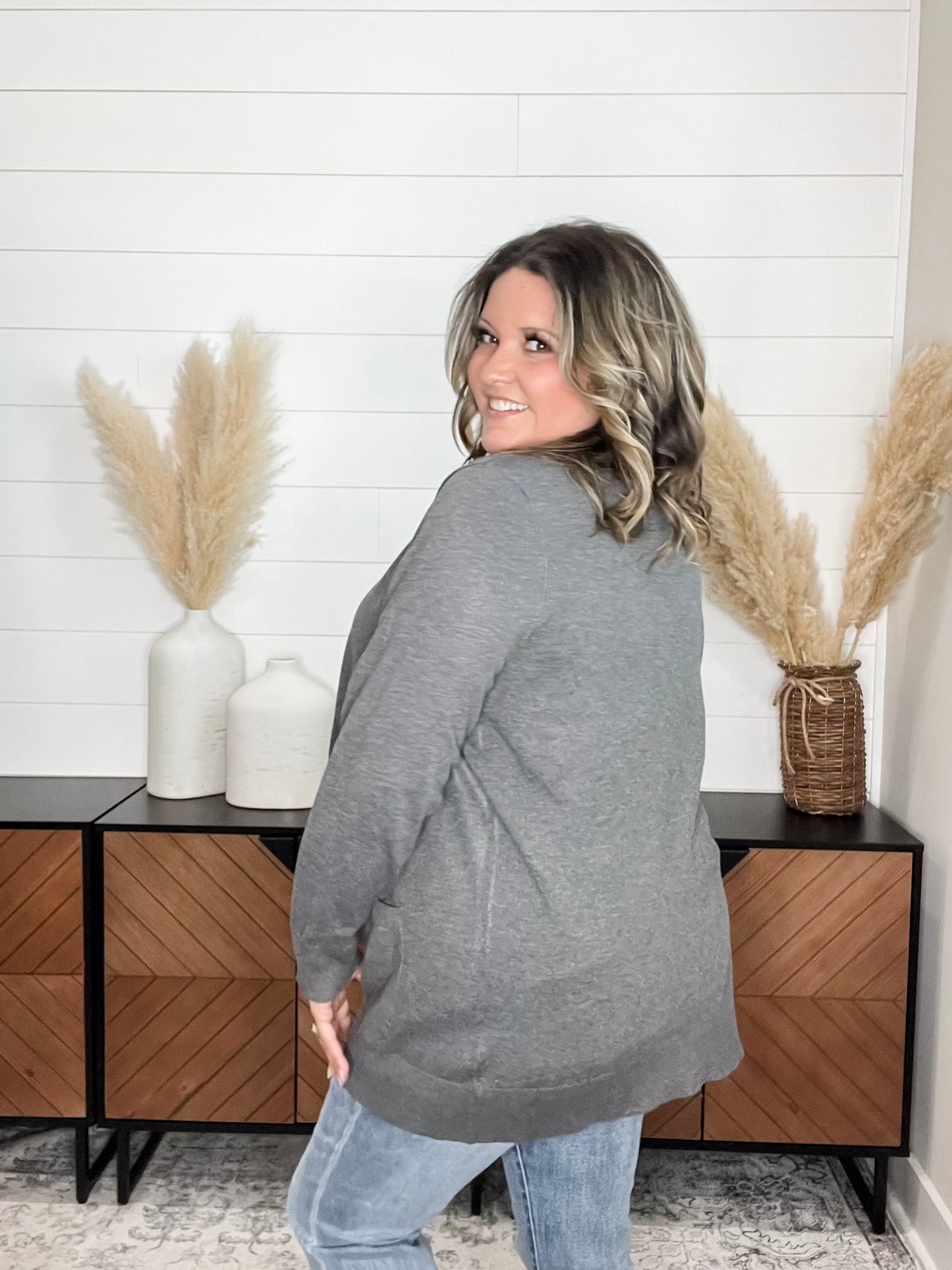 "This Time Around" Cardigan (Charcoal)