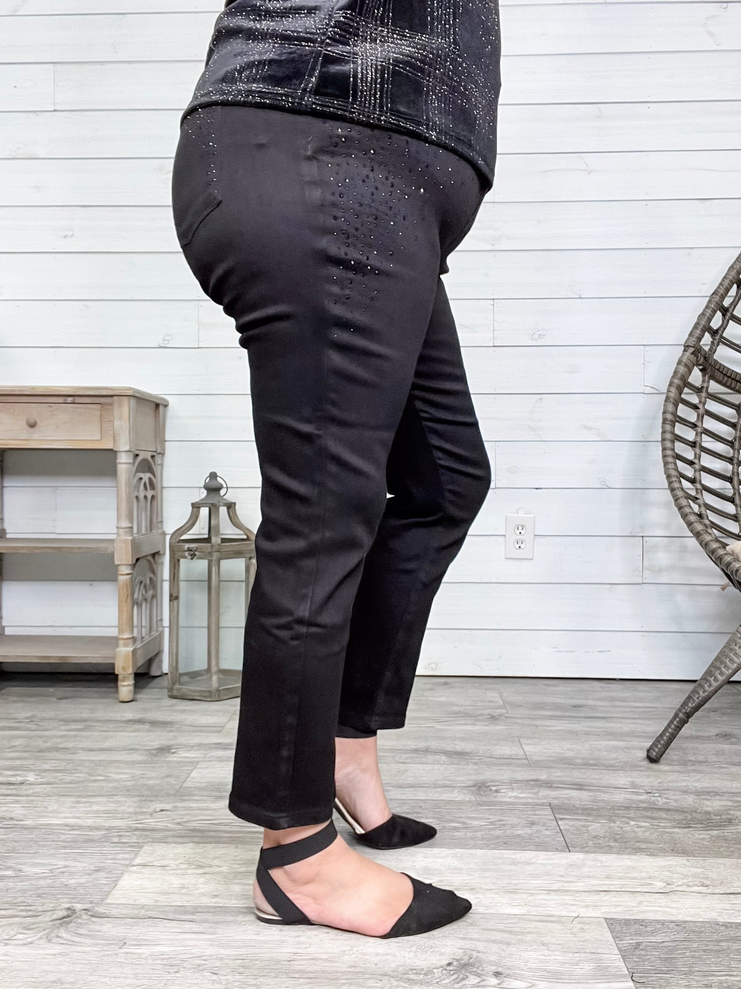 Judy Blue Black Rhinestone Slim Fit Jeans