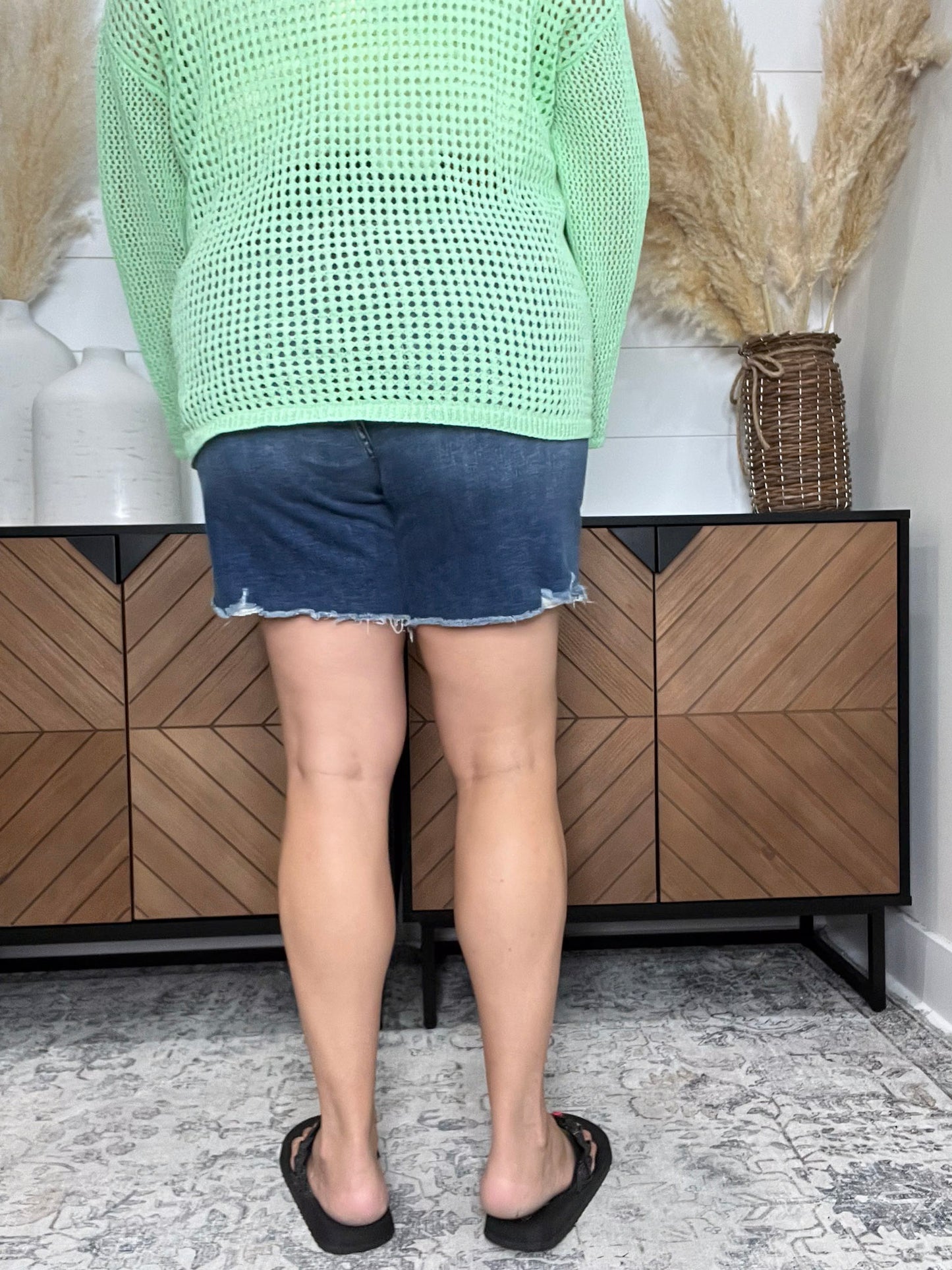 Judy Blue "The Greatest" Hi Low Mid Thigh Shorts